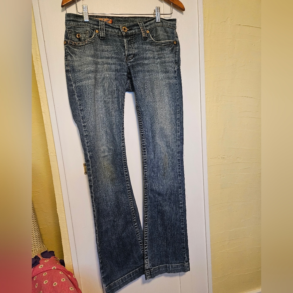 Lucky Brand Women's Dungarees Button Fly Jeans, Blue, 6/28